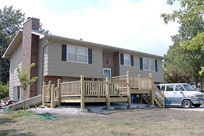 View of the deck from the yard