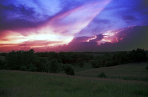 Stormy Kansas sky at sunset